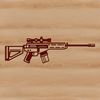 Illustrated rifle graphic design for vector art projects