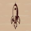Sleek Rocket Ship Design Vector Vector illustration of a futuristic spaceship with sleek design, suitable for digital use.