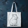 Beautiful Line Art Capybara SVG Design A detailed line art representation of a capybara as a scalable graphic design element.