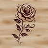 A stylized illustration of a rose in various shapes and forms suitable for use in gardening projects or as tattoo designs.