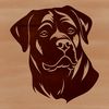 Rottweiler Face SVG Design An SVG design of a Rottweiler's face, suitable for various digital applications.