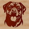 Rottweiler Breed Dog Face Design A detailed SVG design featuring the face of a Rottweiler breed dog.