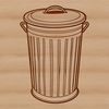Open Lid Bin Design A simple illustration of a trash can with an open lid.