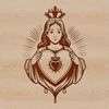 An illustration of a stylized Sacred Heart icon, suitable for vector design and cutting machine projects.