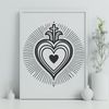 Vector Sacred Heart Image A vector illustration of a Sacred Heart icon, suitable for use in various design applications.