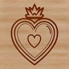 Divine Love Icon A stylized representation of a heart with an arrow piercing through it, symbolizing divine love.