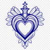 Sacred Heart Illustration in Vibrant Detail A stylized illustration of the Sacred Heart with intricate details, suitable for vector design.