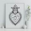 Free Clip Art Design - Sacred Heart Symbol Religious symbol of the Sacred Heart in vector format, ideal for clip art designs.