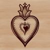 Sacred Heart Design Template Free Download A stylized vector representation of the Sacred Heart, suitable for digital and physical applications.