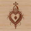 Sacred Heart Symbol SVG A vector illustration of the Sacred Heart symbol, suitable for printing or digital use.