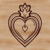 Beautiful Christian Icon SVG Art A stylized illustration of the Sacred Heart, a religious symbol often depicted in Christian art and design.
