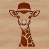 Friendly Giraffe in a Hat SVG A tall, spotted giraffe stands on a plain background, wearing a hat in this vector illustration.