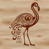 Bird Silhouette Standing on One Leg A simplified illustration of a flamingo standing on one leg, suitable for vector graphics design.