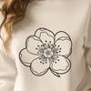 Blooming Sakura Flower Design A detailed illustration of a cherry blossom flower in bloom, suitable for digital designs and cutting projects.