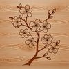 Sakura Floral Design Vector Art A stylized illustration of a cherry blossom plant with pink flowers, suitable for vector design and commercial use.