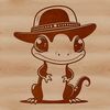 A vector graphic of a salamander in a simple design style.