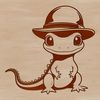 A colorful illustration of a salamander in a simple design style, suitable for graphic design projects.