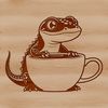 A vector illustration of a salamander in its natural habitat.