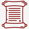 A decorative illustration of an academic scroll with parchment texture.