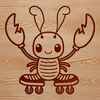 Seafood Clip Art A digital illustration of a lobster, a common sea creature found in the ocean.