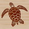 A simple illustration of a sea turtle swimming in the ocean.