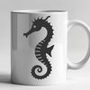 Whimsical Sea Horse Design A detailed illustration of a sea creature with a horse's head and tail, suitable for vector art designs.