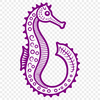 Underwater Seahorse Illustration A single seahorse swimming underwater with its tail curled around its body.