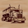 Semi truck vector graphic illustration for design purposes.