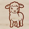 Simple Sheep Vector Design A simple line drawing of a farm animal, a sheep, suitable for various uses including commercial and personal projects.