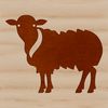 A detailed illustration of a sheep standing in a field, suitable for vector design projects.