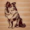 Cute Shetland Sheepdog Vector Image A seated Shetland sheepdog depicted in vector design, suitable for digital cutting machines.