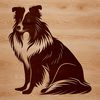 Detailed Sitting Dog Illustration A detailed illustration of a sitting Shetland sheepdog, suitable for vector art and design projects.