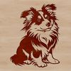 Cute Shetland Dog Breed Illustration Illustration of a seated Shetland sheepdog breed dog, ideal for personal or commercial designs.