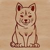 Cute Line Art Dog Breed Portrait Simple line drawing of a seated Shiba Inu dog breed, ideal for personal or commercial use in vector art and design projects.
