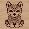 Cute Shiba Inu Seated Design An SVG design of a Shiba Inu animal in a seated pose.