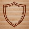 Shield icon made from vector lines and shapes, suitable for digital designs.