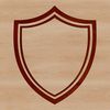 A simple shield design created in vector format with bold lines and geometric shapes.
