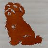Adorable Sitting Dog Breed Icon A small, fluffy dog breed, the Shih Tzu is depicted in a sitting position, suitable for use as vector art or clipart.