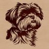Stylized Shih Tzu Head Illustration A stylized digital illustration of a Shih Tzu dog's head.