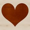 A simple vector illustration of a love heart shape in a sleek silhouette.