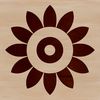 An illustration of a single sunflower plant in a garden setting, featuring a bold vector design.