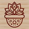 A stylized vector illustration of a desert succulent with rounded stems and plump foliage.