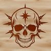 Stylized Gothic Head Silhouette Artwork A stylized Gothic skull illustration created in vector format.