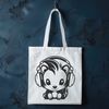 Adorable Skunk in Headphones SVG A cartoon illustration of a skunk with headphones on its head.