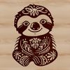 Cute Sloth Illustration in Ornate Style A digital illustration of a sloth in a simple yet ornate style.
