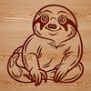 A high-resolution vector illustration of a sloth in a natural environment.