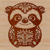 Free Downloadable SVG Clip Art of a Sloth A detailed illustration of a slow-moving animal with claws, set against a white background in vector format.