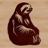 Hand-Drawn Sloth Graphic A hand-drawn illustration of a sloth in a relaxed pose.