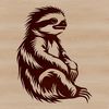 Illustration of a Sloth on a Branch A sloth sitting on a branch, illustrated as a scalable vector graphic.