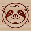 An SVG illustration of a sloth's head in vector design format.